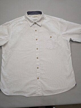 Campia Moda Men's XL Blue White Cotton Print Button Up Shirt